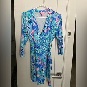 Lilly Pulitzer Karlie Wrap Romper Bennett Blue Celestial Seas